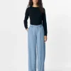 Object Pants<Fame Wide Leg Pants (Light Denim)