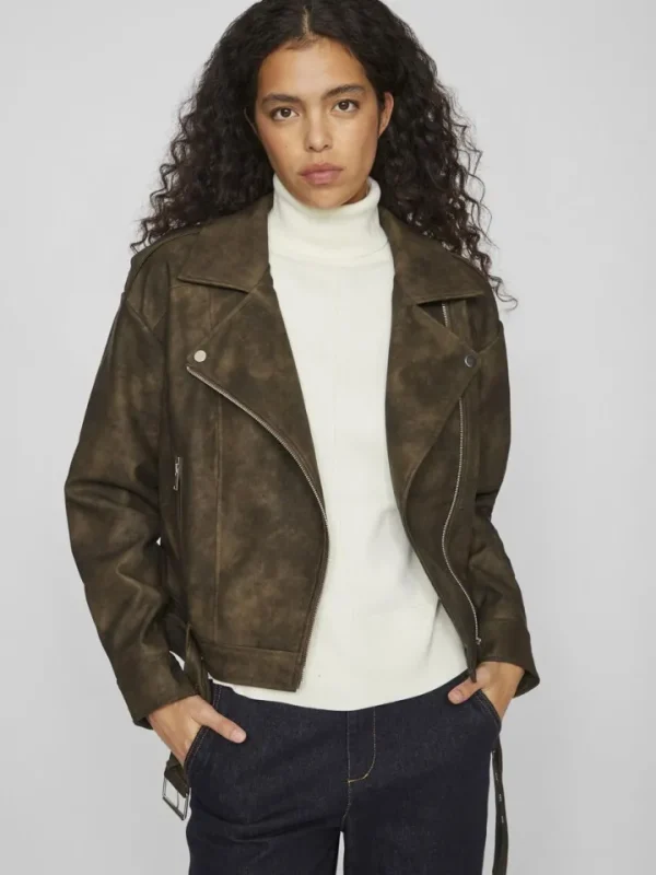 Vila Jackets<Fiona Biker Jacket (Brown Patina/Washed)