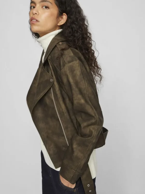 Vila Jackets<Fiona Biker Jacket (Brown Patina/Washed)