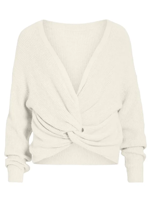 Vila Jumpers & Cardigans<FIRENCE KNOT JUMPER (EGRET/CREAM)