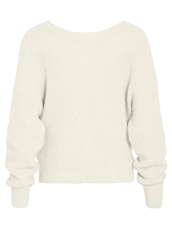 Vila Jumpers & Cardigans<FIRENCE KNOT JUMPER (EGRET/CREAM)