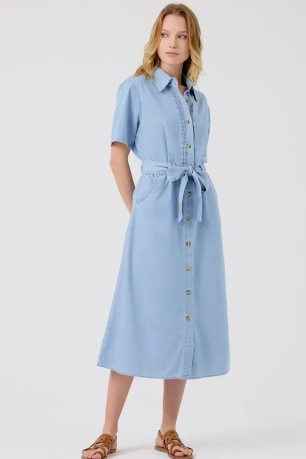 Artlove Dresses<Fleurine Midi Dress (Light Denim)