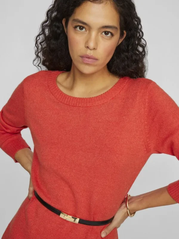 Vila Jumpers & Cardigans<Floria Knitted Jumper (Aurora Red/Dark Melan)