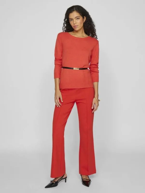 Vila Jumpers & Cardigans<Floria Knitted Jumper (Aurora Red/Dark Melan)