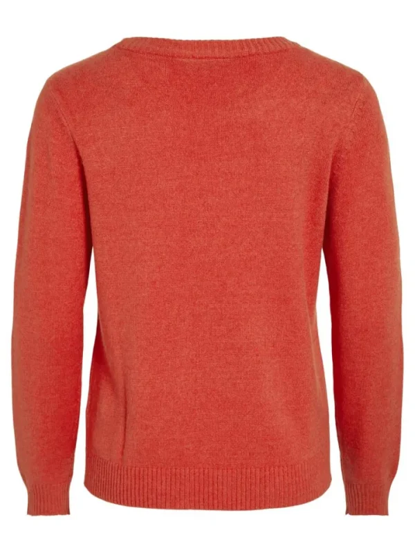 Vila Jumpers & Cardigans<Floria Knitted Jumper (Aurora Red/Dark Melan)