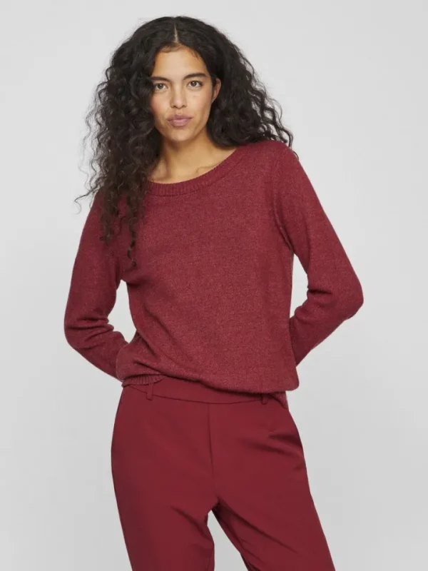 Vila Jumpers & Cardigans<Floria Knitted Jumper (Cabernet)