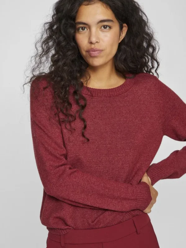 Vila Jumpers & Cardigans<Floria Knitted Jumper (Cabernet)