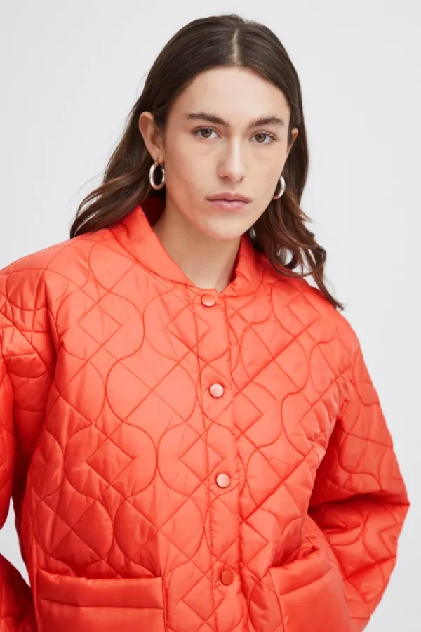 Ichi Jackets | Coats<Foni Short Jacket (Hot Coral)