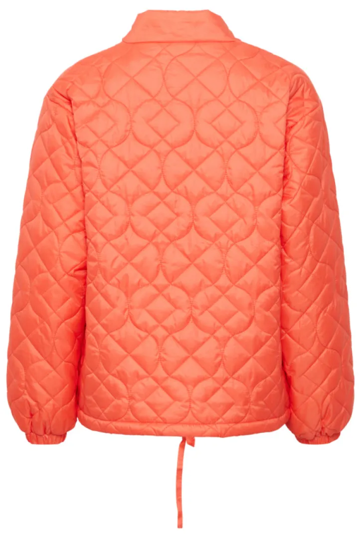 foni_short_jacket_hot_cor_8.webp Ichi Jackets | Coats<Foni Short Jacket (Hot Coral)