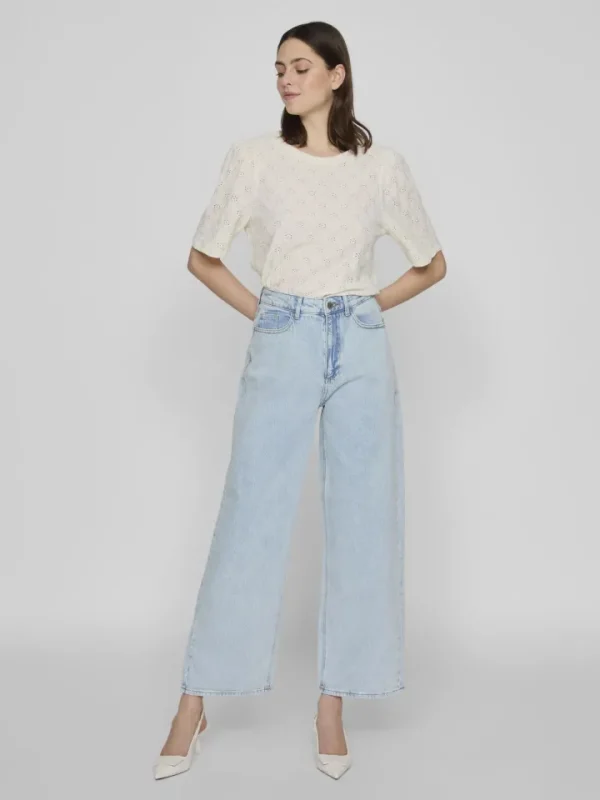 Vila Pants | Jeans<Freya High Waisted Wide Leg Jeans (Light Blue Denim)
