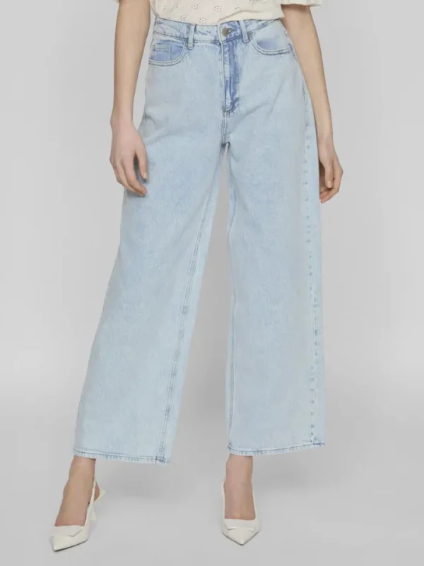 Vila Pants | Jeans<Freya High Waisted Wide Leg Jeans (Light Blue Denim)
