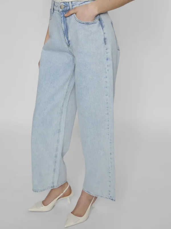 Vila Pants | Jeans<Freya High Waisted Wide Leg Jeans (Light Blue Denim)