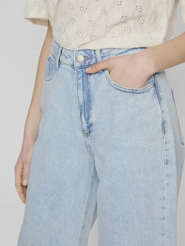Vila Pants | Jeans<Freya High Waisted Wide Leg Jeans (Light Blue Denim)