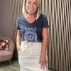 Pieces T-Shirts<Gabriella T-Shirt (Ombre Blue/ Peach)