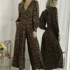 Jolie Moi Pants | Jumpsuits<Gael Long Sleeve Jumpsuit (Brown Animal)