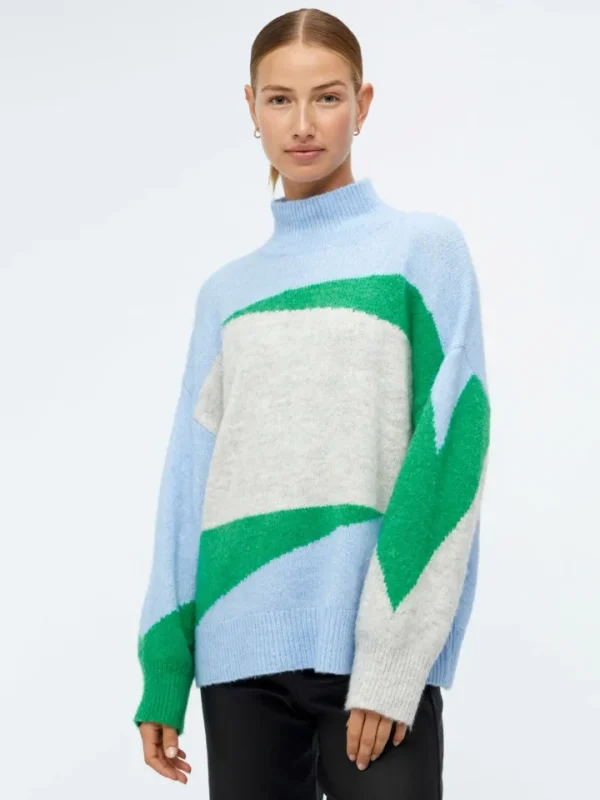 Object Jumpers & Cardigans<Geromin Jumper (Serenity Light grey/fern green)