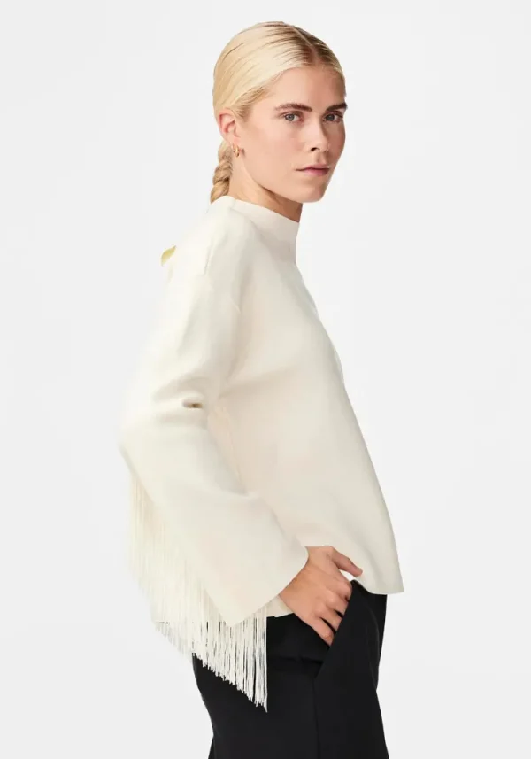 Yas Jumpers & Cardigans<Gina Fringe Jumper (Birch)