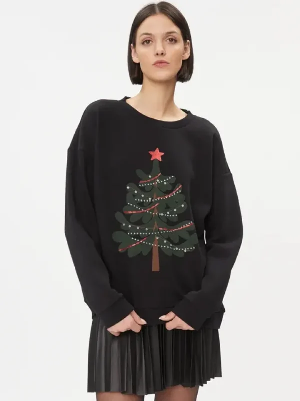 Vila Jumpers & Cardigans<Glitter Tree Christmas Jumper (Black)