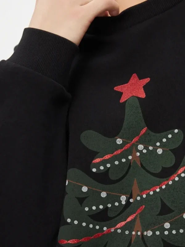 Vila Jumpers & Cardigans<Glitter Tree Christmas Jumper (Black)