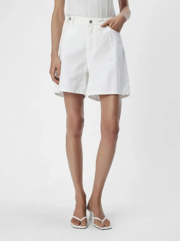 Object Shorts & Playsuits<Glory Mid-Waist Denim Shorts (Cloud Dancer/White)