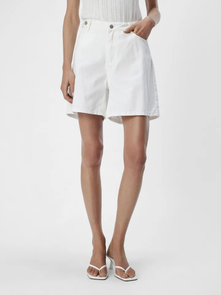 glory_midwaist_denim_shor_1.webp Object Shorts & Playsuits<Glory Mid-Waist Denim Shorts (Cloud Dancer/White)