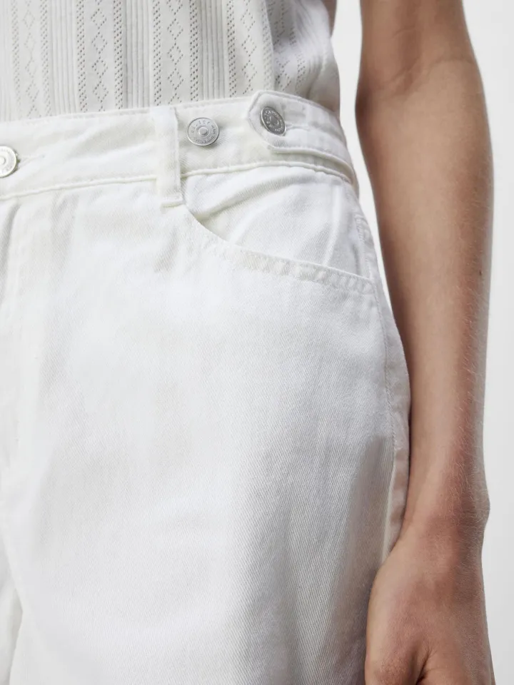 glory_midwaist_denim_shor_2.webp Object Shorts & Playsuits<Glory Mid-Waist Denim Shorts (Cloud Dancer/White)