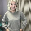 Object Jumpers & Cardigans<GRACE GLITTER JUMPER (FOSSIL/SILVER)