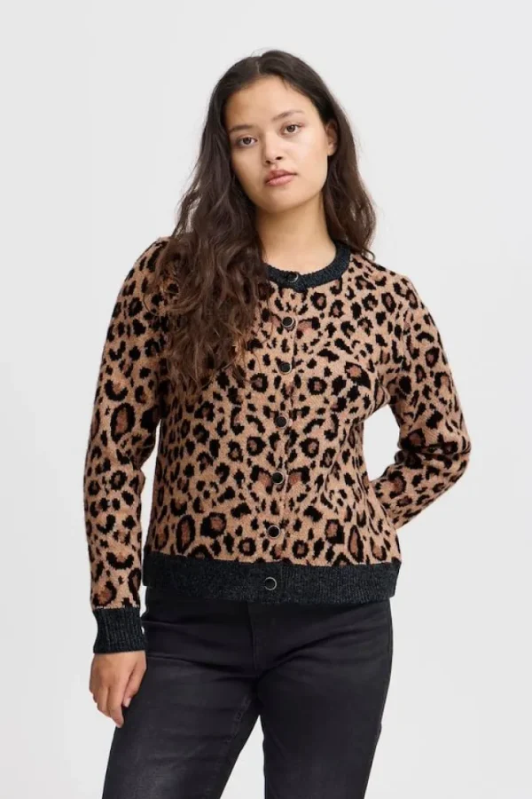 Ichi Jumpers & Cardigans<Hailey Cardigan (Leopard)