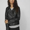 Vila Jackets<Hanley Faux Leather Biker Jacket (Black)