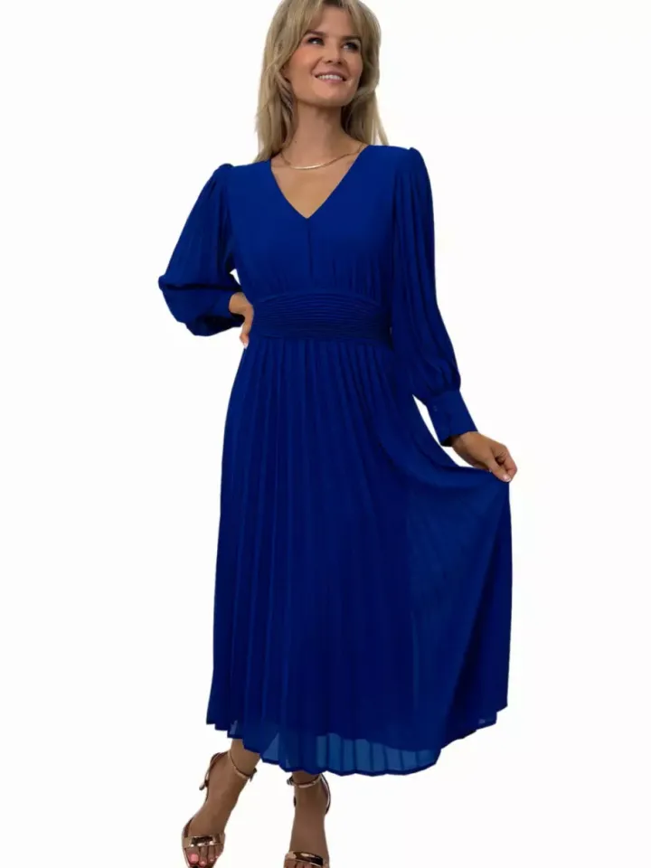 hannah_midi_dress_royal_b_1.webp Kate & Pippa Occasionwear | Dresses<Hannah Midi Dress (Royal Blue)