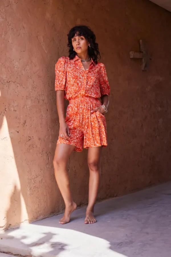 Ichi Shirts & Blouses | Co-Ords<Haya Short Sleeve Shirt (Coral Rose)
