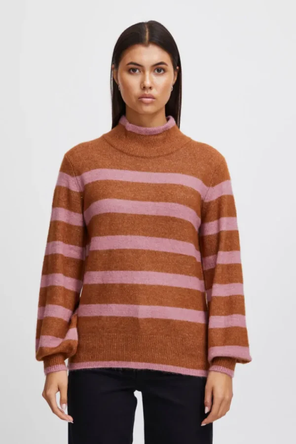 Ichi Jumpers & Cardigans<HEDEN HIGH NECK JUMPER (SUGAR ALMOND)