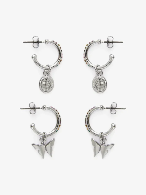 Pieces Jewellery<Henn 2 Pack Hoop Earring (Silver)