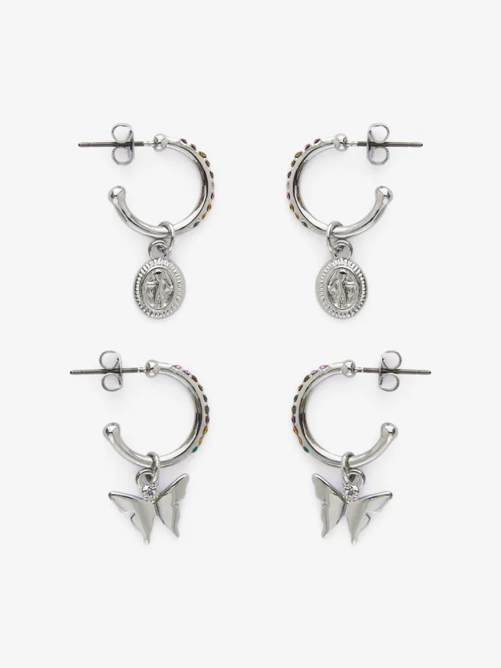 henn__pack_hoop_earring_s_0.webp Pieces Jewellery<Henn 2 Pack Hoop Earring (Silver)