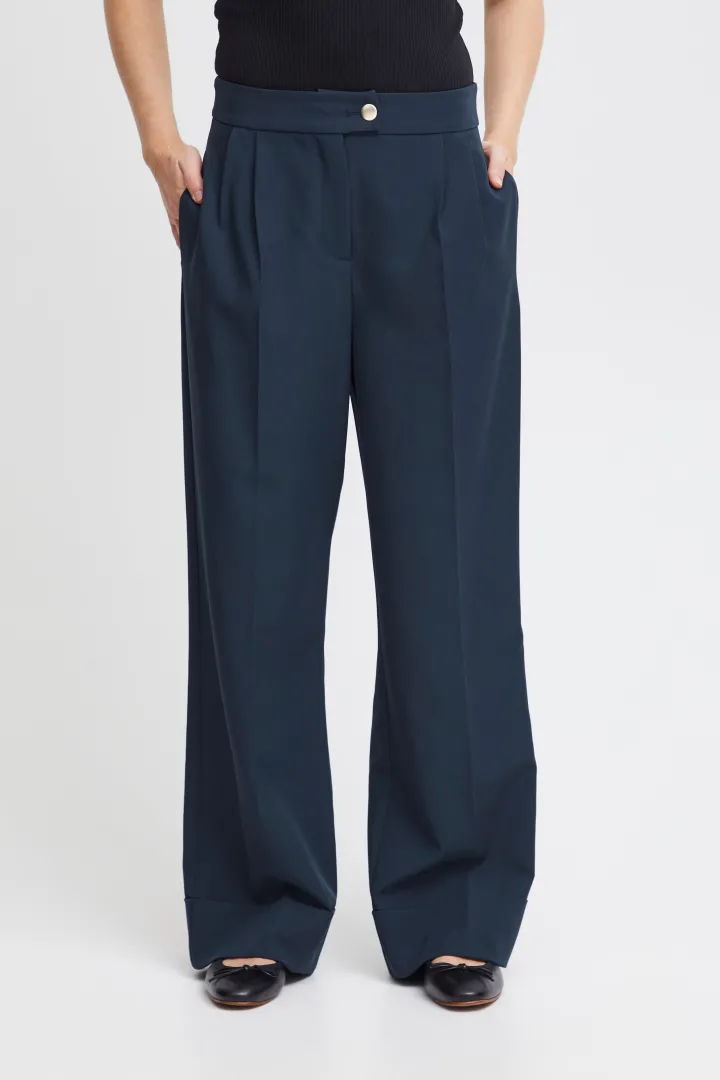 hildy_wide_leg_trousers_t_2.webp Ichi Pants<HILDY WIDE LEG TROUSERS (TOTAL ECLIPSE)