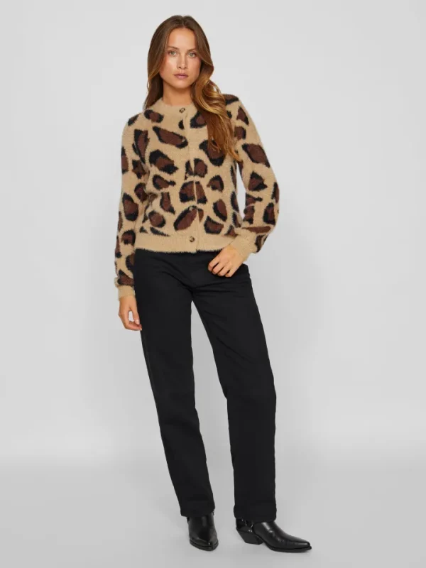 Vila Jumpers & Cardigans<Hilly Cardigan (Tigers eye/Leopard)