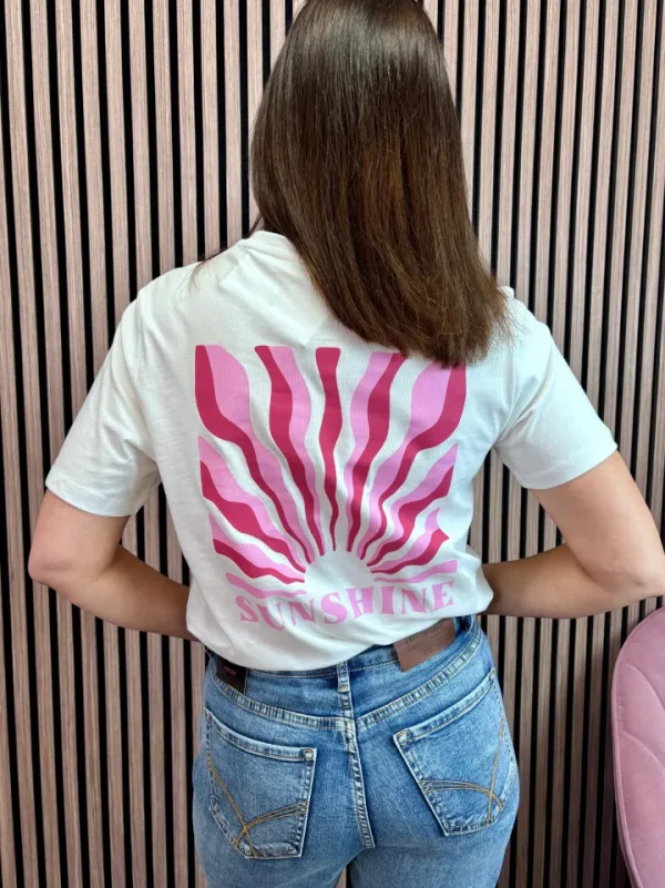 Vila T-Shirts<Hiva T-Shirt (White/Pink Sunshine)