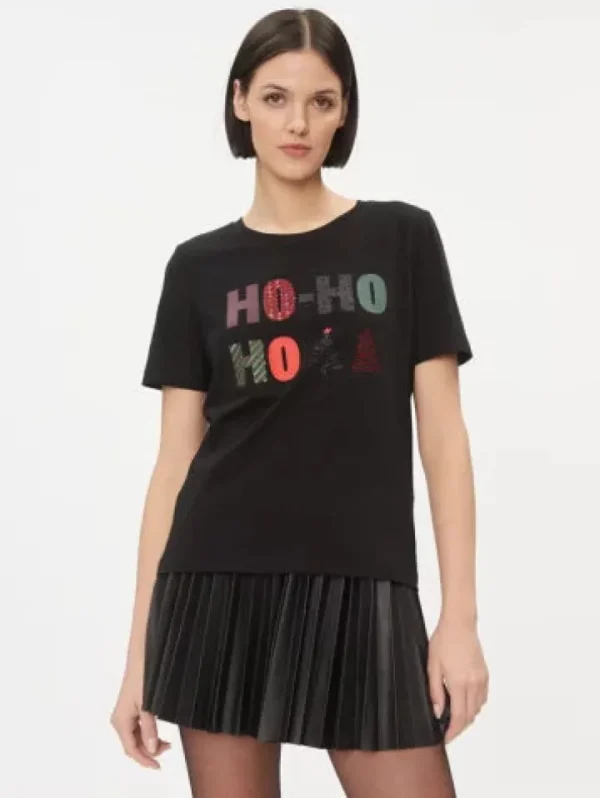 Vila T-Shirts<Ho Ho Ho Christmas T-Shirt (Black)