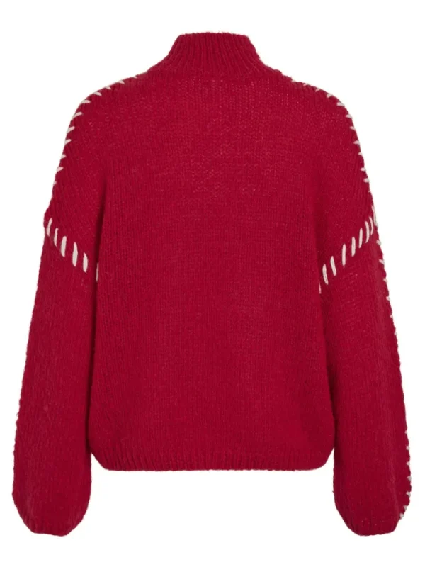 Vila Jumpers & Cardigans<Hoca Turtle Neck Jumper (Cherry/White)