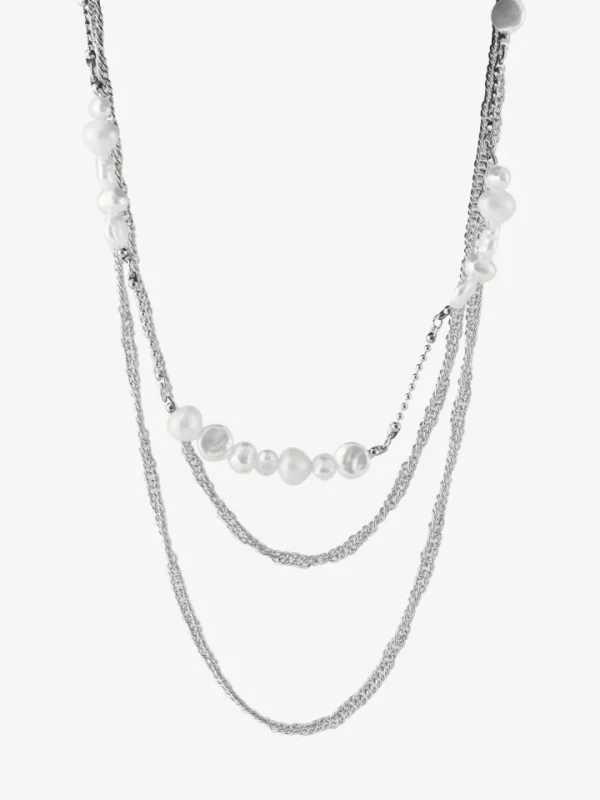 Pieces Jewellery<Hulis Combi Necklace (Silver)