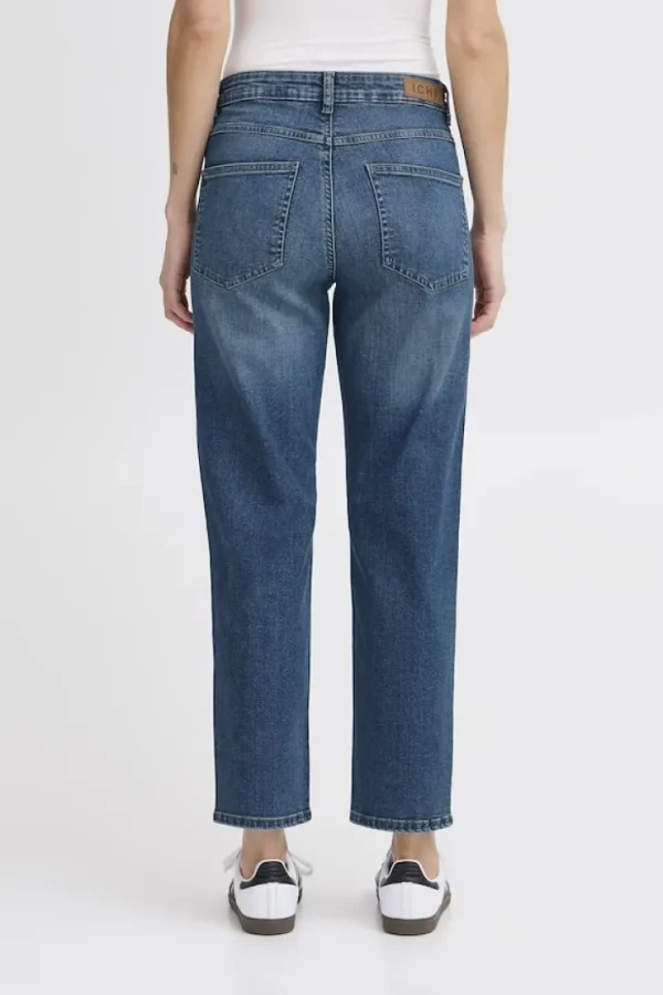 Ichi Pants | Jeans<Iggy Straight Leg Cropped Jeans (Medium Blue)