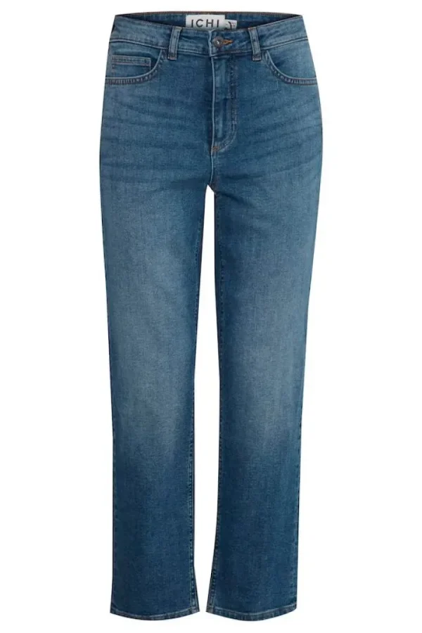 Ichi Pants | Jeans<Iggy Straight Leg Cropped Jeans (Medium Blue)