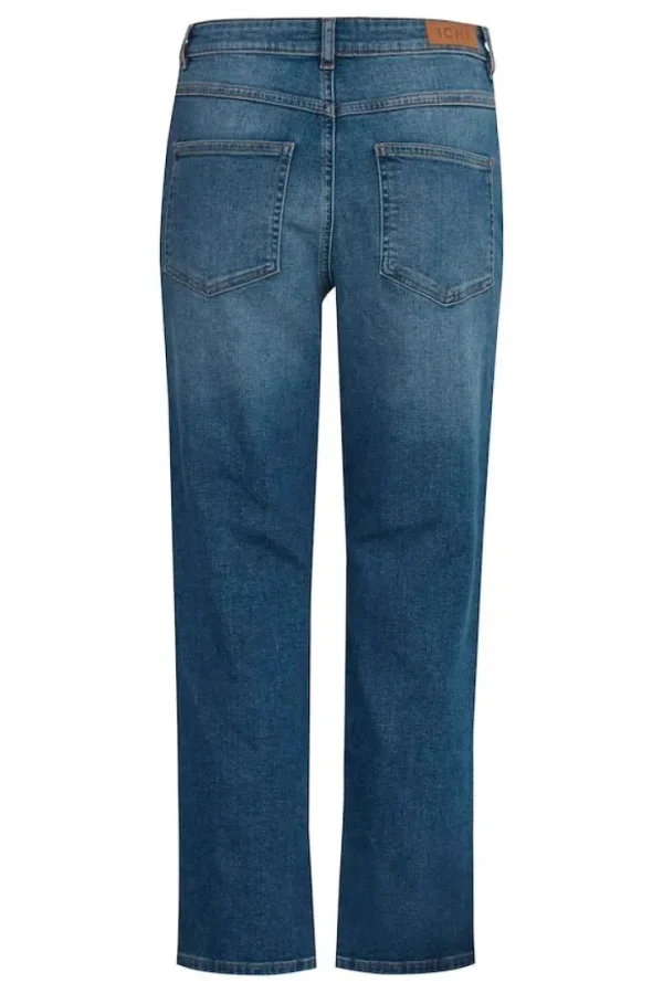 Ichi Pants | Jeans<Iggy Straight Leg Cropped Jeans (Medium Blue)
