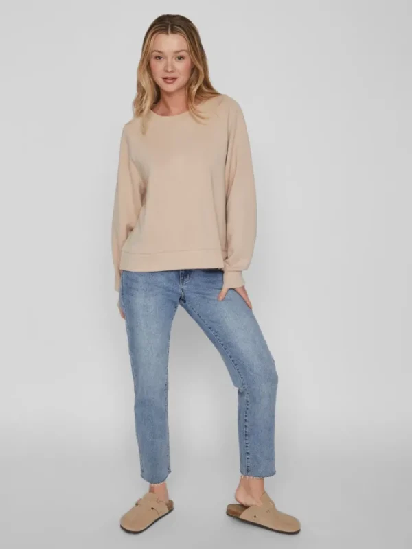 Vila Jumpers & Cardigans<ITA SWEAT TOP (BEIGE)