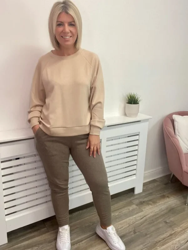Vila Jumpers & Cardigans<ITA SWEAT TOP (BEIGE)
