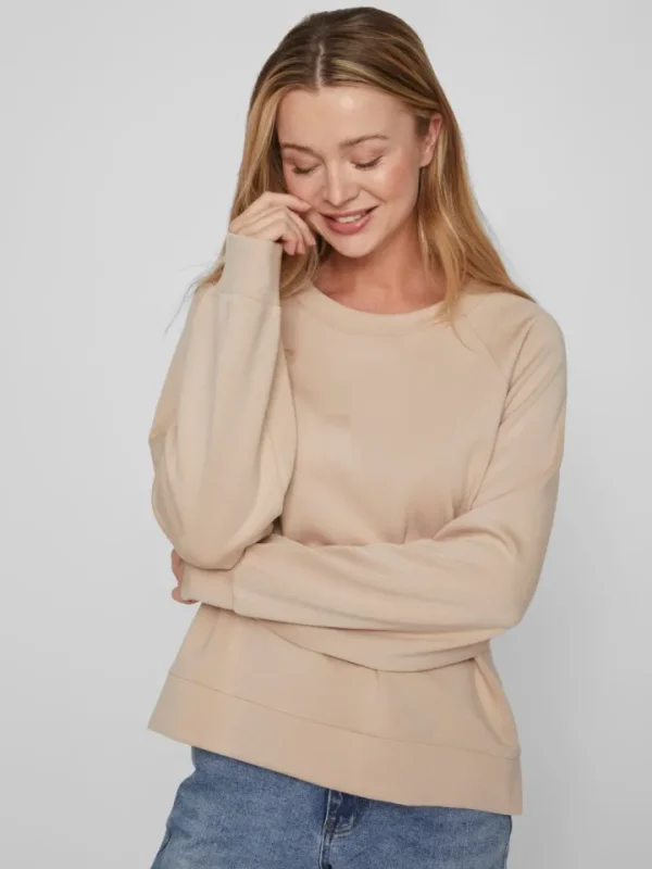 Vila Jumpers & Cardigans<ITA SWEAT TOP (BEIGE)