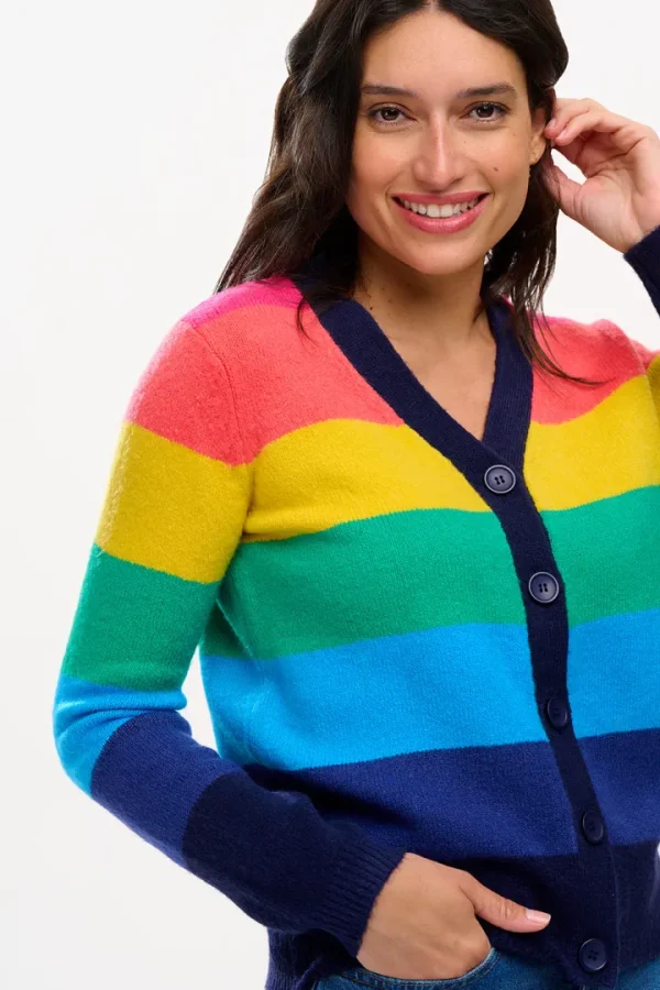 Sugarhill Jumpers & Cardigans<Izzy Cardigan (Rainbow Stripes)