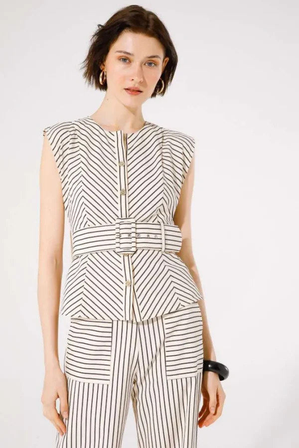 GoaGoa Co-Ords<Jambo Belted Top (/Black Stripe)