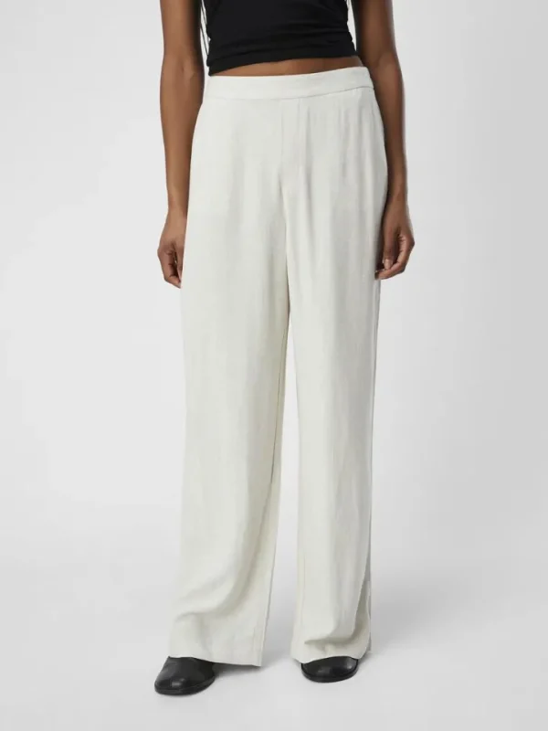 Object Pants<Janne Linen Blend Wide Leg Trousers (Sandshell)