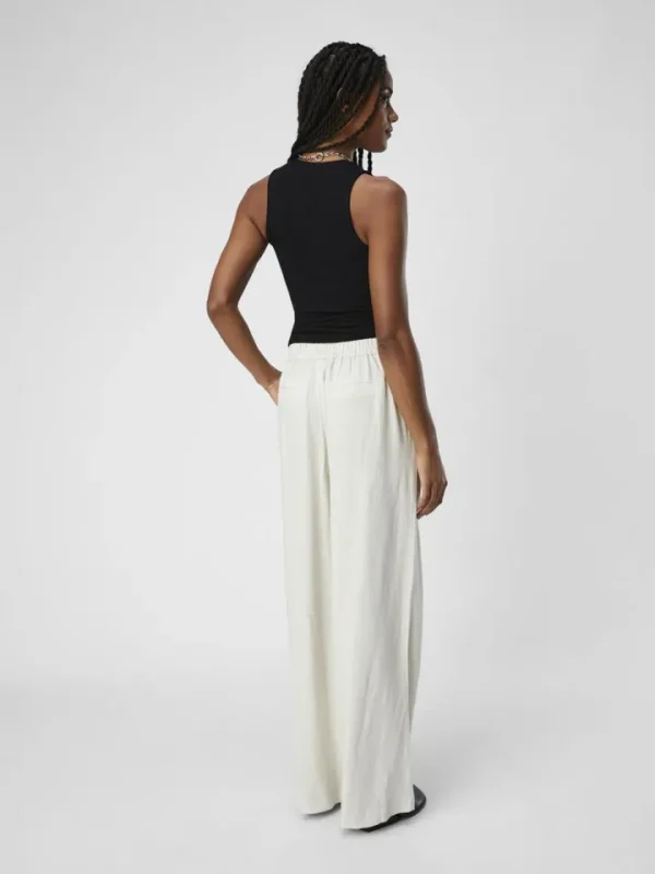 Object Pants<Janne Linen Blend Wide Leg Trousers (Sandshell)